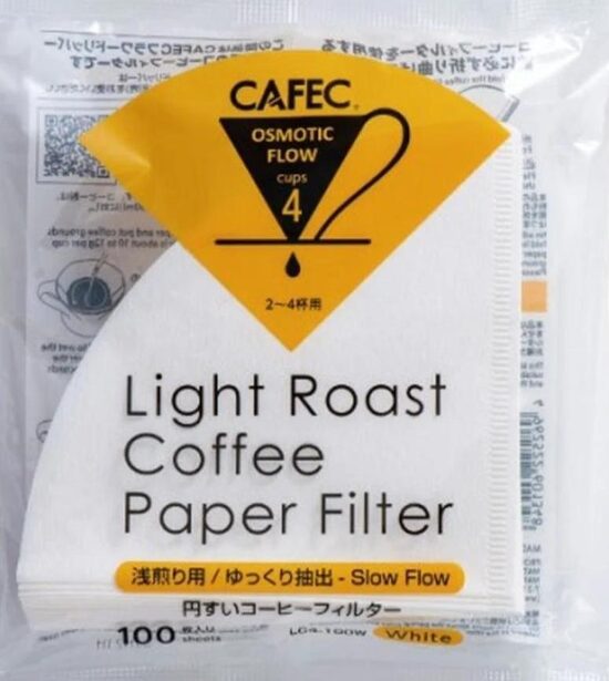 CAFEC Light Roast T-92 Coffee Paper Filter 02, 100 pcs